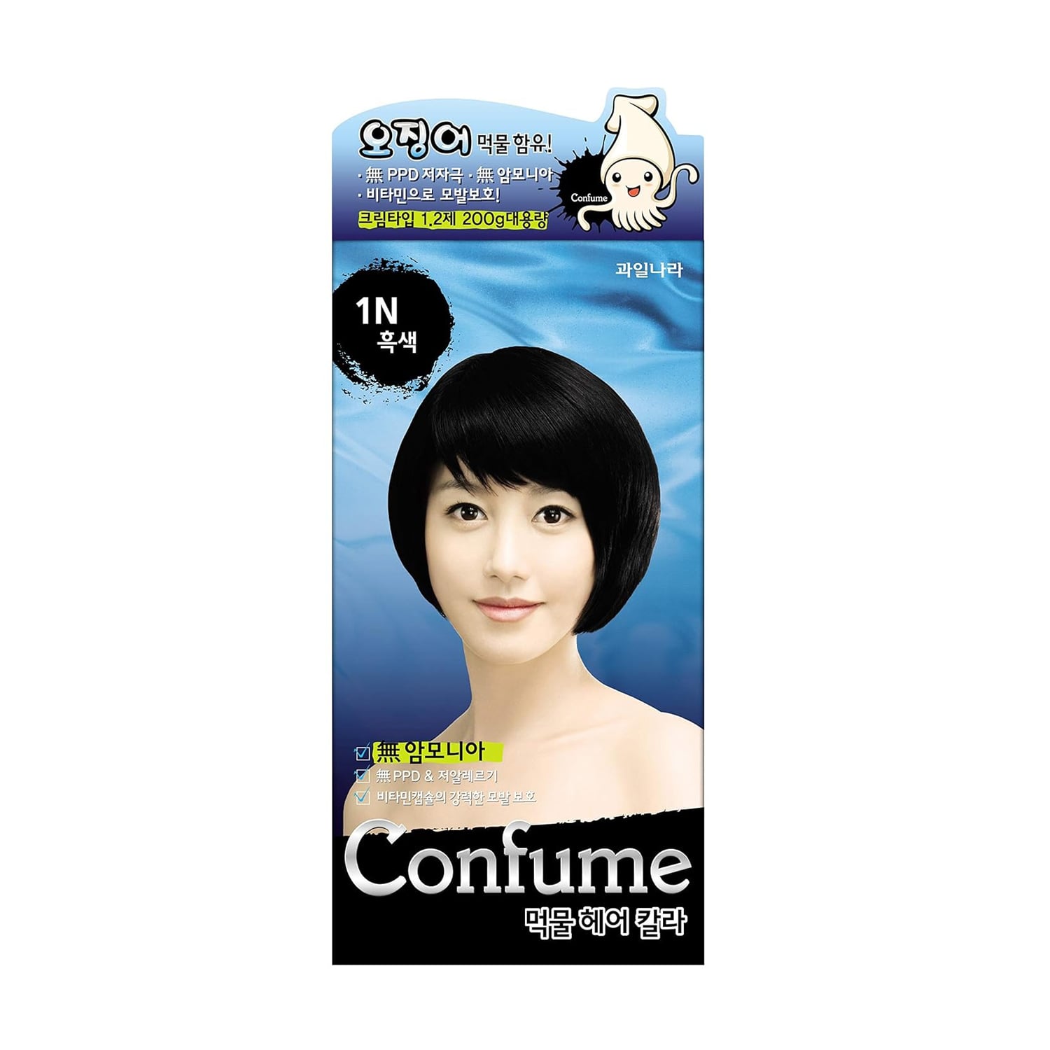 Фарба для волосся Welcos Confume Squid Ink Hair Color 1N Black, 240 г